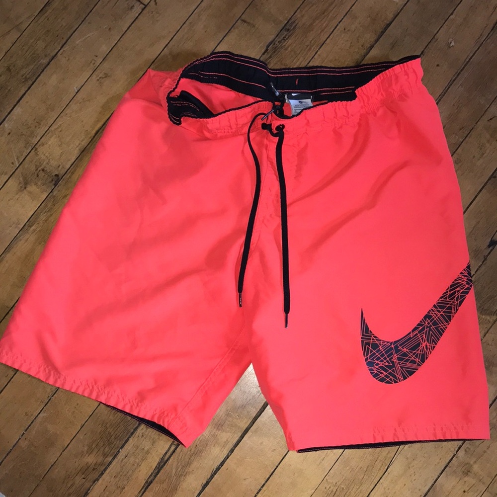 Nike Men’s Coral Board Shorts with Black Swoosh